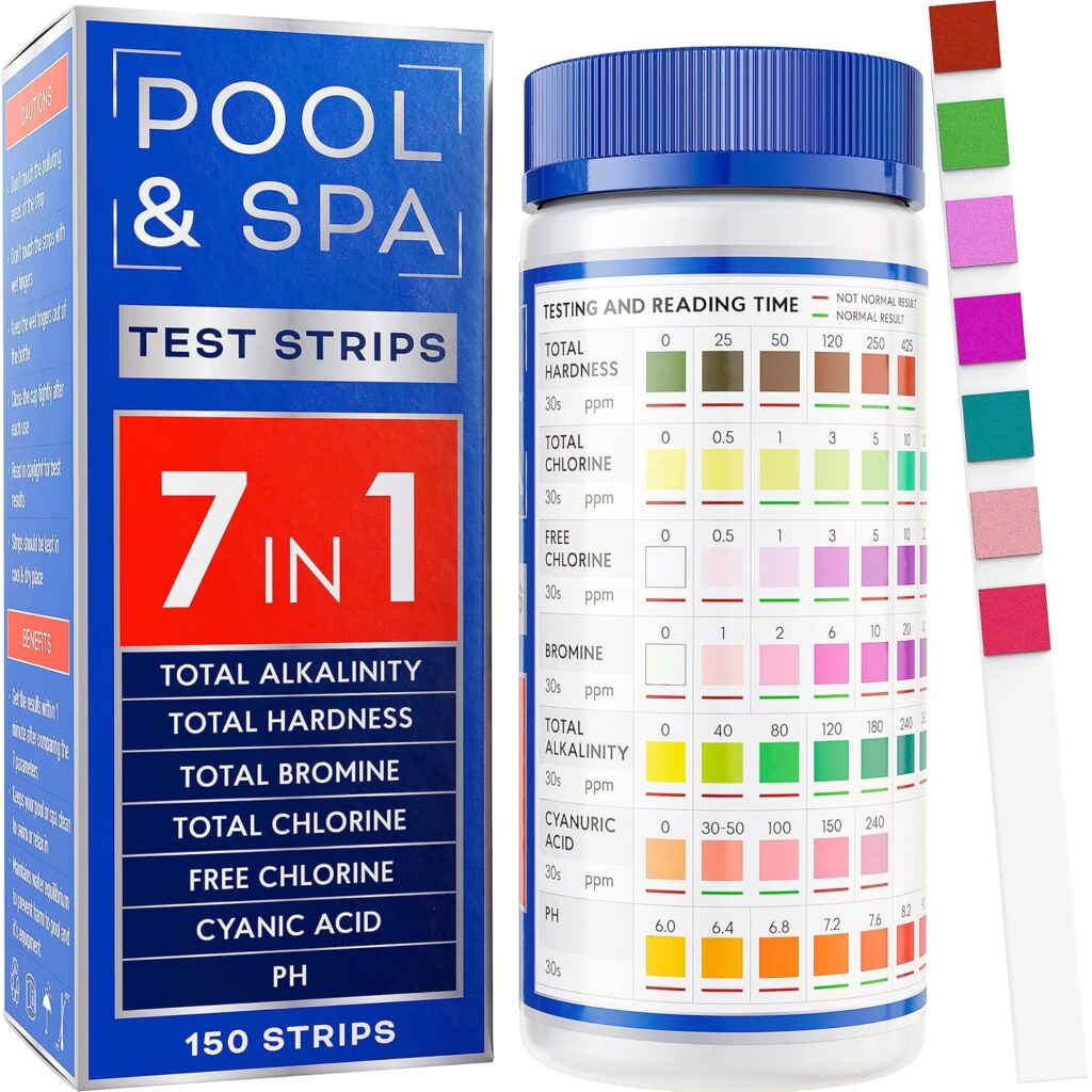 Test strips for jacuzzi water testing
