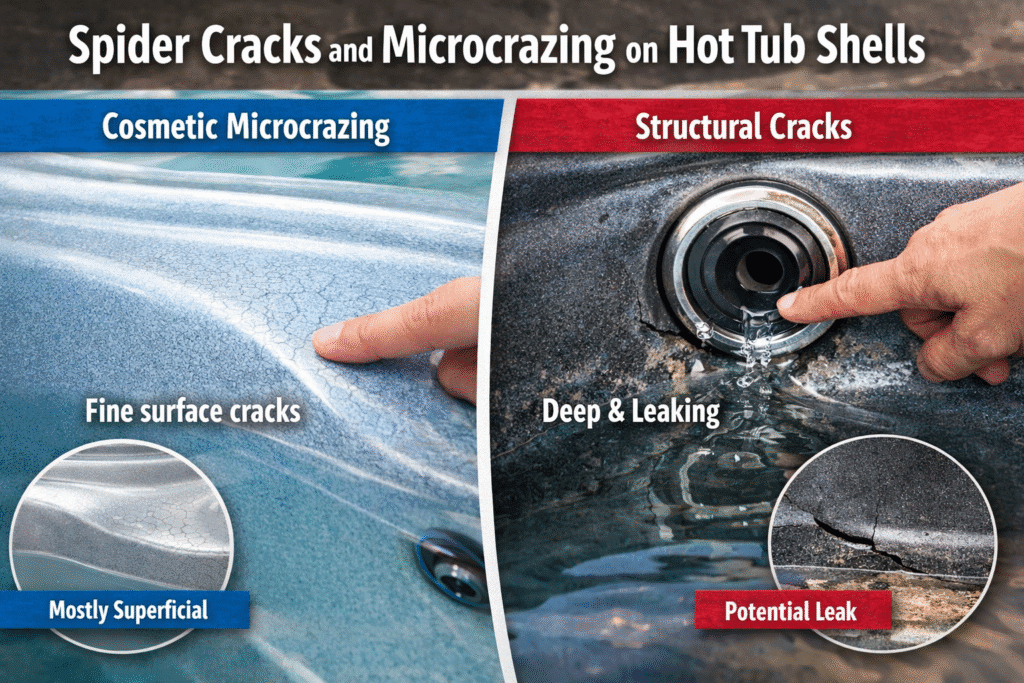 Spider Cracks and Microcrazing on Hot Tub Shells