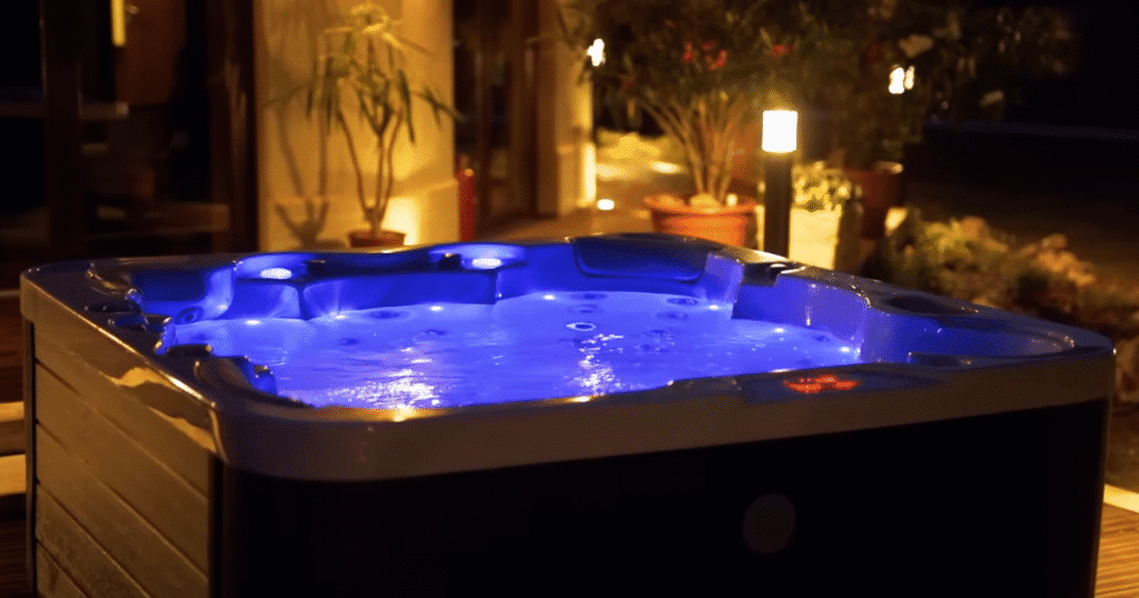 Bueno Spa Jersey spa with led color therapy lighting integrated