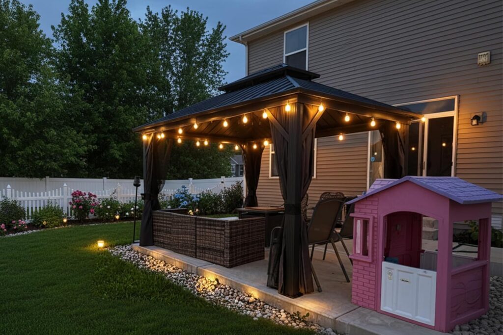 PURPLE LEAF 10' x 12' Hardtop Gazebo for hot tub privacy