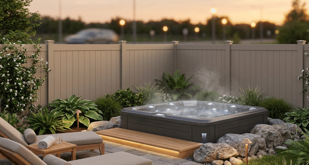 PVC and Vinyl Fencing for Hot Tub Privacy and Noise Reduction