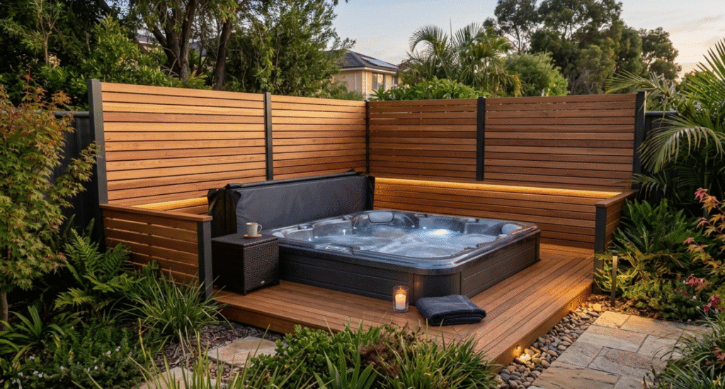 Wood Fencing for Hot Tub Privacy